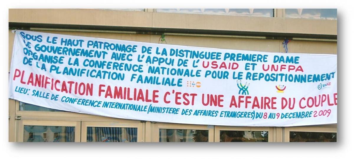 Banner at Family Planning Conference Kinshasa Dec 2009 Banner at Family Planning Conference Kinshasa Dec 2009